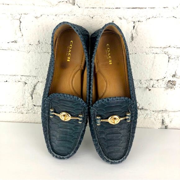 Coach Arlene Snakeskin Embossed Loafers - Picture 5 of 11